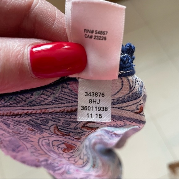 VICTORIA Secret Paisley Boho Print Tassel Pom Pom Trim SwimSuit Coverup Size L - Picture 10 of 11